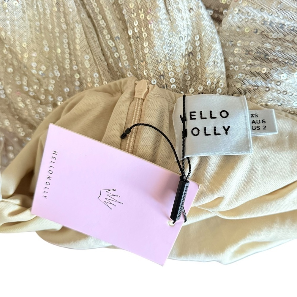 NWT Hello Molly Sparkling Moment Maxi Dress Silver - Picture 7 of 9